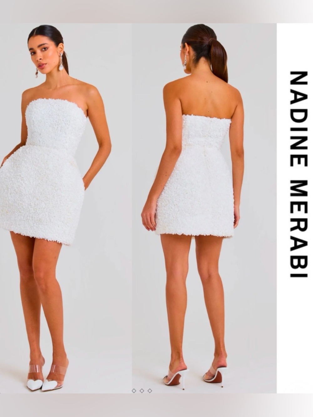 Nadine Merabi - Maisy White Strapless Mini Dress